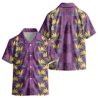 Hawaii Waikiki King Kid Hawaiian Shirt Purple Quilt With Pua Manu LT05 - Polynesian Pride