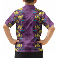 Hawaii Waikiki King Kid Hawaiian Shirt Purple Quilt With Pua Manu LT05 - Polynesian Pride