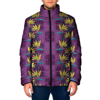Hawaii Waikiki King Padded Jacket Purple Quilt With Pua Manu LT05 Men Purple - Polynesian Pride
