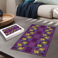 Hawaii Waikiki King Puzzle Purple Quilt With Pua Manu LT05 - Polynesian Pride