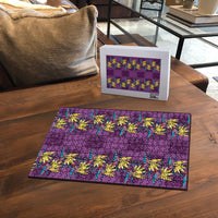 Hawaii Waikiki King Puzzle Purple Quilt With Pua Manu LT05 - Polynesian Pride