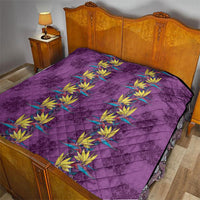 Hawaii Waikiki King Quilt Purple Quilt With Pua Manu LT05 - Polynesian Pride
