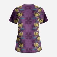 Hawaii Waikiki King Scrub Top Purple Quilt With Pua Manu LT05 - Polynesian Pride