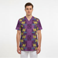 Hawaii Waikiki King Scrub Top Purple Quilt With Pua Manu LT05 - Polynesian Pride