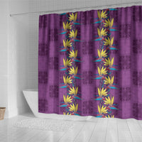 Hawaii Waikiki King Shower Curtain Purple Quilt With Pua Manu LT05 - Polynesian Pride