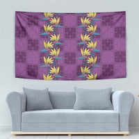 Hawaii Waikiki King Tapestry Purple Quilt With Pua Manu LT05 - Polynesian Pride