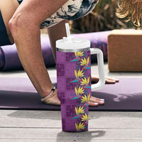 Hawaii Waikiki King Tumbler With Handle Purple Quilt With Pua Manu LT05 - Polynesian Pride