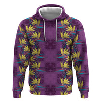 Hawaii Waikiki King Zip Hoodie Purple Quilt With Pua Manu LT05 Pullover Hoodie Purple - Polynesian Pride