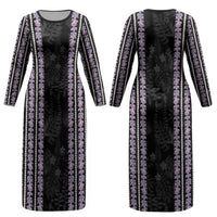 Hawaii Queen Liliuokalani Couples Matching Long Sleeve Bodycon Dress and Hawaiian Shirt Hawaiian Lei Pua Kalaunu LT05 - Polynesian Pride