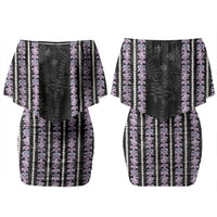 Hawaii Queen Liliuokalani Couples Matching Off Shoulder Short Dress and Hawaiian Shirt Hawaiian Lei Pua Kalaunu LT05 - Polynesian Pride
