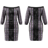 Hawaii Queen Liliuokalani Couples Matching Off The Shoulder Long Sleeve Dress and Long Sleeve Button Shirt Hawaiian Lei Pua Kalaunu LT05 - Polynesian Pride