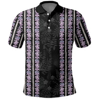 Hawaii Queen Liliuokalani Polo Shirt Hawaiian Lei Pua Kalaunu LT05 Black - Polynesian Pride