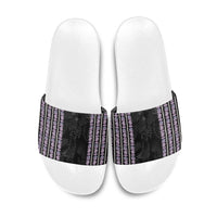 Hawaii Queen Liliuokalani Slide Sandals Hawaiian Lei Pua Kalaunu LT05 Black - Polynesian Pride