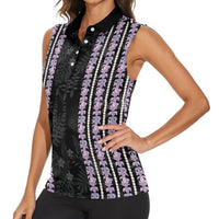 Hawaii Queen Liliuokalani Women Sleeveless Polo Shirt Hawaiian Lei Pua Kalaunu LT05 - Polynesian Pride
