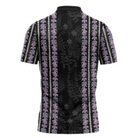 Hawaii Queen Liliuokalani Zipper Polo Shirt Hawaiian Lei Pua Kalaunu LT05 - Polynesian Pride