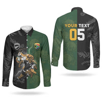 Custom South Africa And New Zealand Couples Matching Puletasi and Long Sleeve Button Shirt Springboks And Kiwis Rugby Rivalry