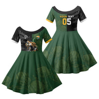 Custom South Africa And New Zealand Family Matching Off Shoulder Short Dress and Hawaiian Shirt Springboks And Kiwis Rugby Rivalry