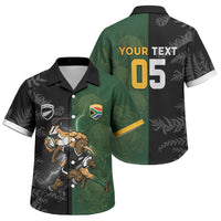 Custom South Africa And New Zealand Family Matching Tank Maxi Dress and Hawaiian Shirt Springboks And Kiwis Rugby Rivalry
