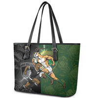 South Africa And New Zealand Leather Tote Bag Springboks And Kiwis Rugby Rivalry