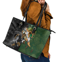South Africa And New Zealand Leather Tote Bag Springboks And Kiwis Rugby Rivalry