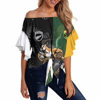 Custom South Africa And New Zealand Off Shoulder Wrap Waist Top Springboks And Kiwis Rugby Rivalry