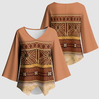Polynesian Princess Inspired Cosplay Costume Kimono Sleeve Blouse Traditional Tapa Pattern