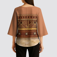 Polynesian Princess Inspired Cosplay Costume Kimono Sleeve Blouse Traditional Tapa Pattern