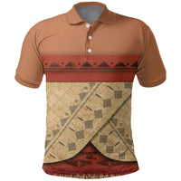 Island Elder Inspired Costume Polo Shirt Polynesian Tribal Pattern