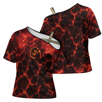 Lava Monster Costume Cross Shoulder Shirt Fiery Lava Spiral
