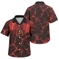 Lava Monster Costume Family Matching Off The Shoulder Long Sleeve Dress and Hawaiian Shirt Fiery Lava Spiral