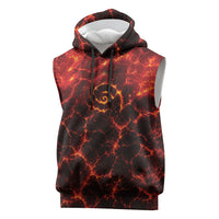 Lava Monster Costume Sleeveless Hoodie Fiery Lava Spiral
