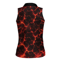 Lava Monster Costume Women Sleeveless Polo Shirt Fiery Lava Spiral