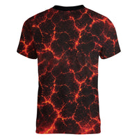 Lava Monster Costume Women V-Neck T-Shirt Fiery Lava Spiral