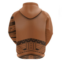 Polynesian Chief Inspired Costume Hoodie Tribal Pattern With Tooth Necklace