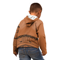 Polynesian Chief Inspired Costume Kid Hoodie Tribal Pattern With Tooth Necklace