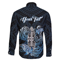 Personalised Polynesia Go Surfing Family Matching Short Sleeve Bodycon Dress and Hawaiian Shirt The Pacific Wave Of Water LT05 - Polynesian Pride