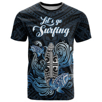 Personalised Polynesia Go Surfing T Shirt The Pacific Wave Of Water LT05 Blue - Polynesian Pride