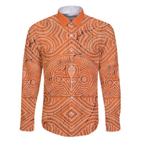 Personalised Lapita Culture Family Matching Long Sleeve Bodycon Dress and Hawaiian Shirt Iconic Double Face Pattern LT05 Dad's Shirt - Long Sleeve Brown - Polynesian Pride