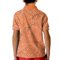 Personalised Lapita Culture Kid Polo Shirt Iconic Double Face Pattern LT05 - Polynesian Pride