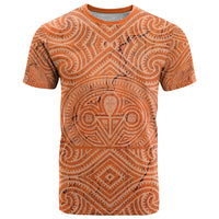 Personalised Lapita Culture T Shirt Iconic Double Face Pattern LT05 Brown - Polynesian Pride