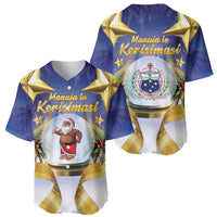 Samoa Christmas Baseball Jersey Snow Globe With Samoan Santa - Polynesian Pride