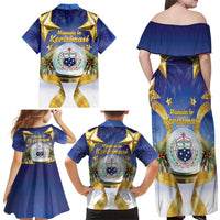 Samoa Christmas Family Matching Off Shoulder Maxi Dress and Hawaiian Shirt Snow Globe With Samoan Santa - Polynesian Pride