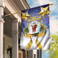 Samoa Christmas Garden Flag Snow Globe With Samoan Santa - Polynesian Pride