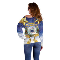 Samoa Christmas Off Shoulder Sweater Snow Globe With Samoan Santa - Polynesian Pride