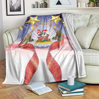 American Samoa Christmas Blanket Seashell Santa Beach Vibes - Polynesian Pride