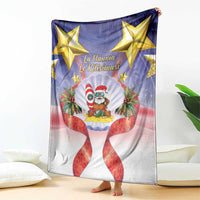 American Samoa Christmas Blanket Seashell Santa Beach Vibes - Polynesian Pride