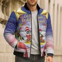 American Samoa Christmas Bomber Puffer Jacket Seashell Santa Beach Vibes - Polynesian Pride