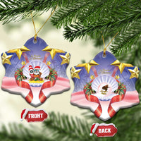 American Samoa Christmas Ceramic Ornament Seashell Santa Beach Vibes - Polynesian Pride