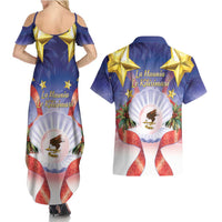 American Samoa Christmas Couples Matching Summer Maxi Dress and Hawaiian Shirt Seashell Santa Beach Vibes - Polynesian Pride