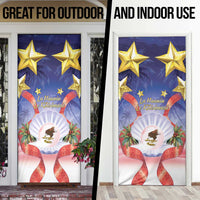 American Samoa Christmas Door Cover Seashell Santa Beach Vibes - Polynesian Pride